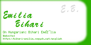 emilia bihari business card